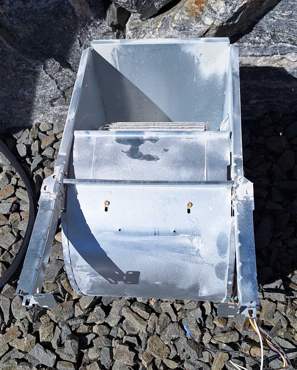 Blower housing before cleaning