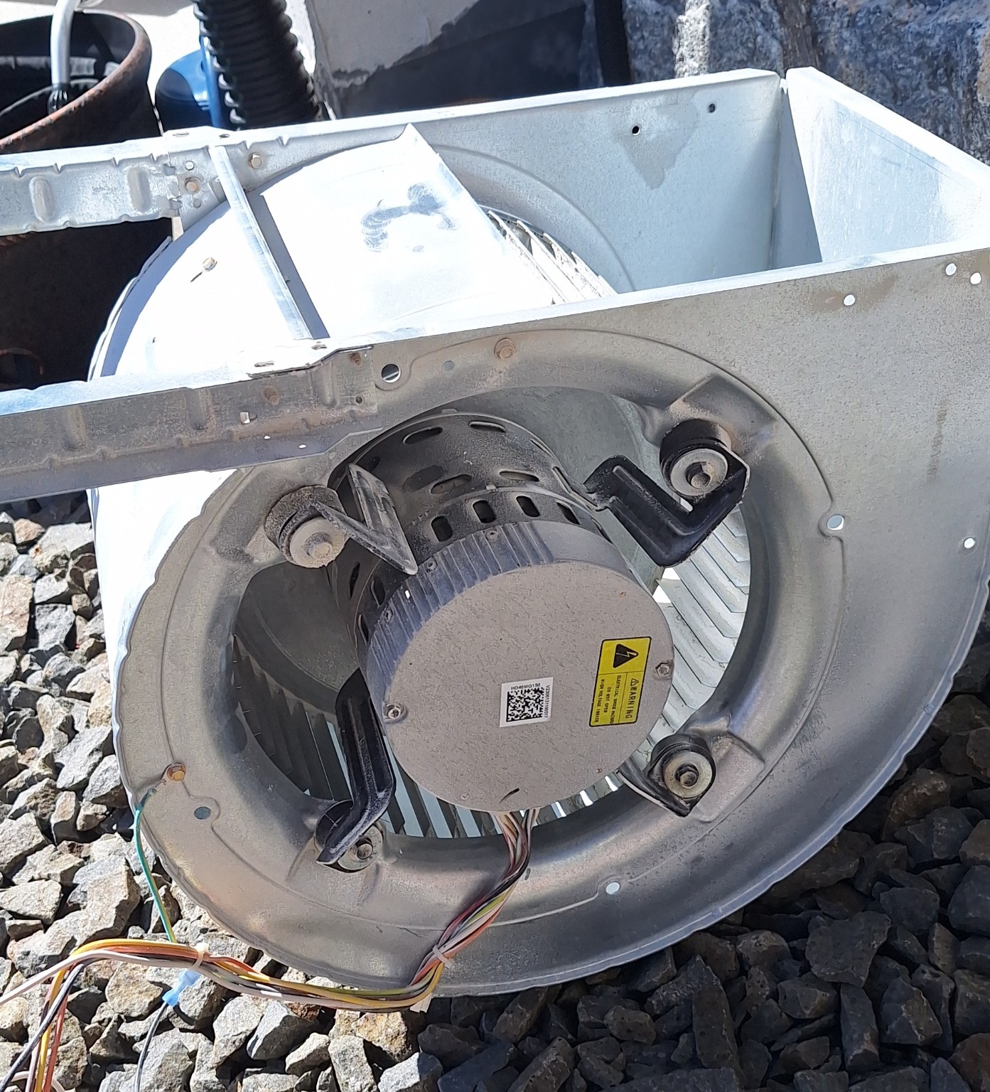 Blower motor assembly before cleaning