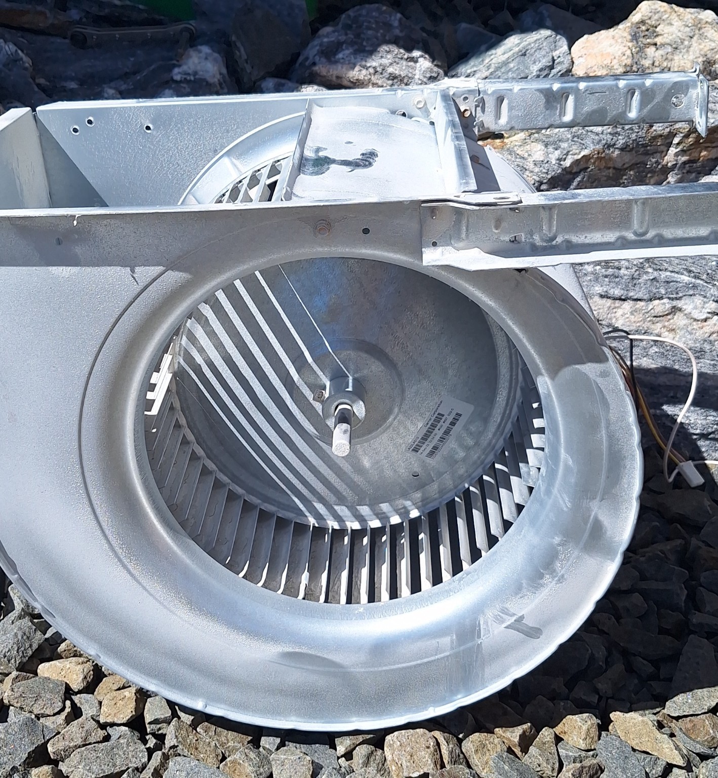 Blower wheel before cleaning