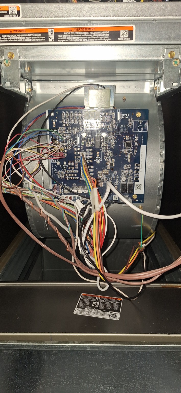 HVAC control compartment after cleaning